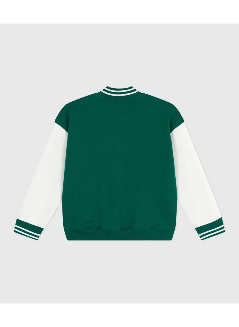 Petit Bateau Children's varsity-style jacket in plain cotton