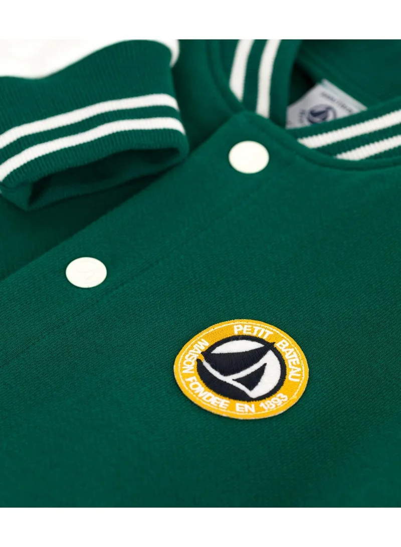 Petit Bateau Children's varsity-style jacket in plain cotton