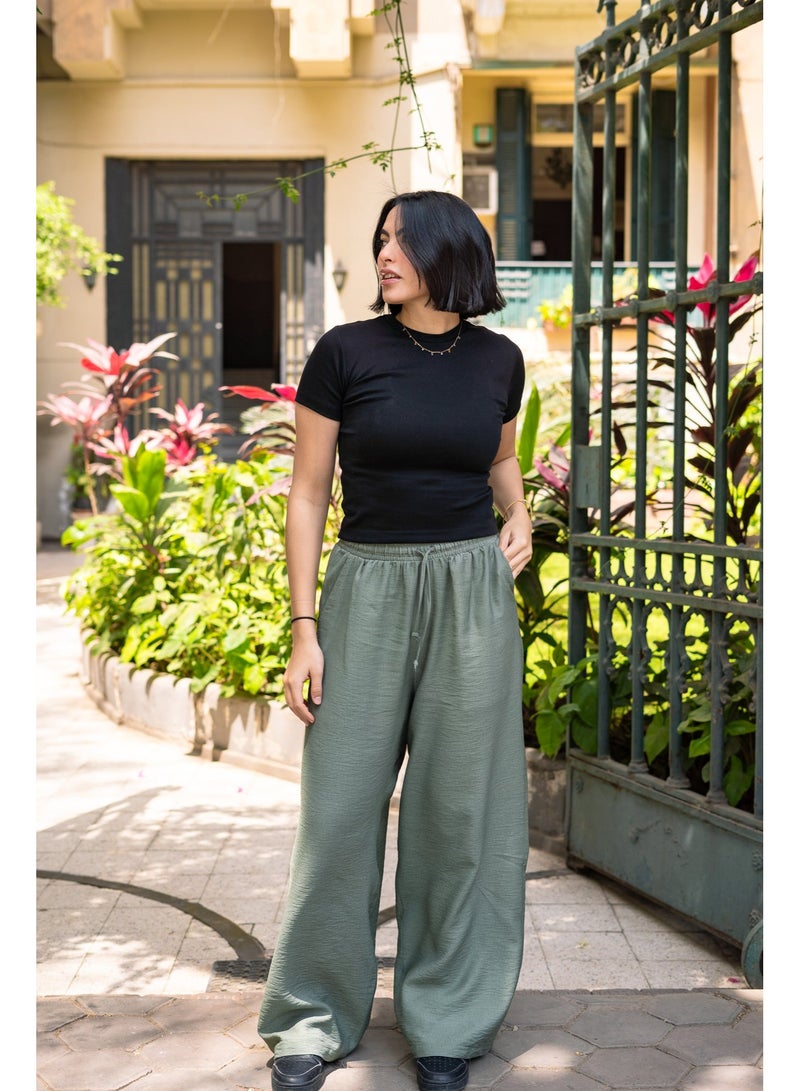 Alsace Women’S Linen Pants – Green - Image 1