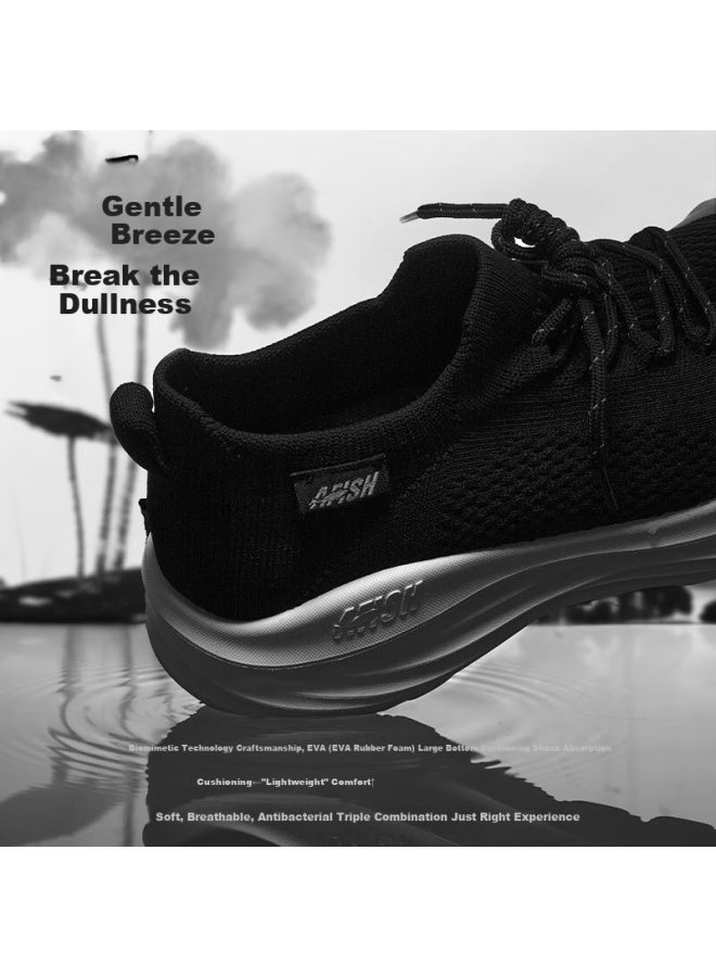 A FISH Fish 7a Grade Antibacterial And Odor-resistant Coconut Men's Shoes Summer Mesh Breathable Sports Casual Walking Shoes With Super Elasticity And Height Increase - Image 3