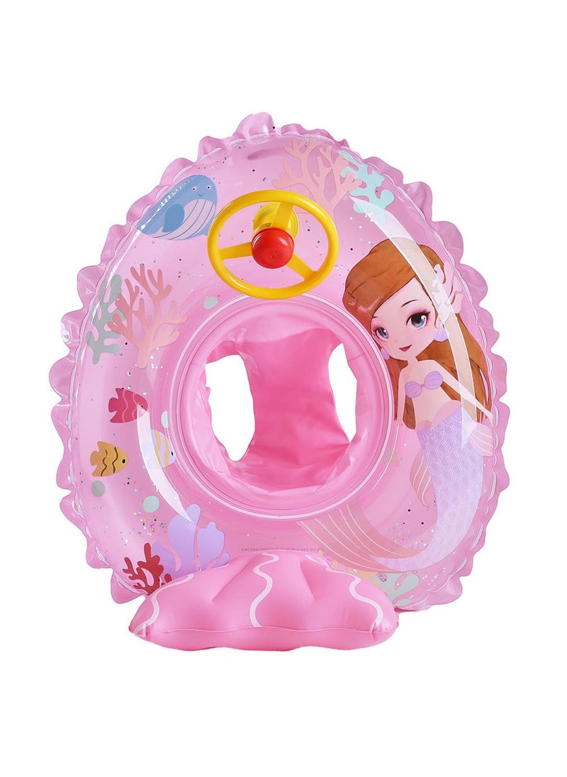 Y&D Baby Swimming Float Ring with Seat, Inflatable Children Waist Float Ring, Baby Free Swimming Ring, Safe and Durable, Pool Tool for The Age of 1-5 Years Kids,Pink-J  - Image 1