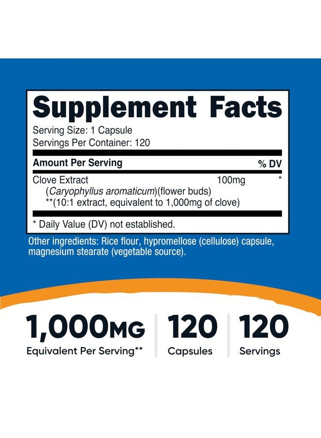 Nutricost Clove 10:1 Extract 1000mg Equivalent Per Serving, 120 Capsules - Vegan, GMO Free, Gluten Free - Image 2