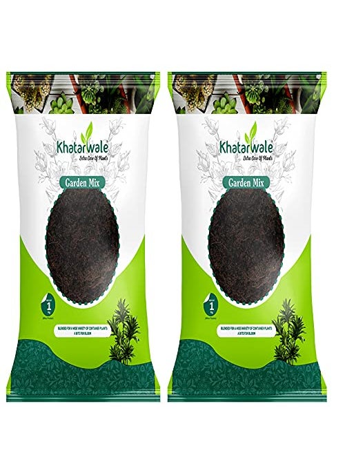 KHATARWALE - EXTRA CARE OF PLANTS Khatarwale Organic Garden Mix 2kg Enriched with Vermicomost Ready to Use Compost for Kitchen Terrace Garden Lawn Landscapes Garden Mix 2  - Image 1