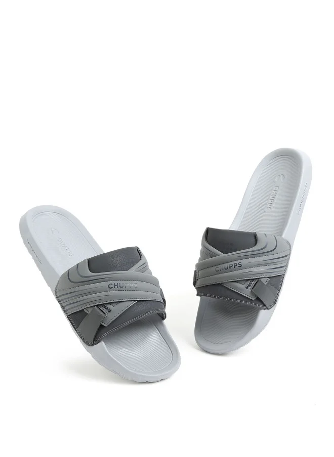 CHUPPS Grey Sliders for Men