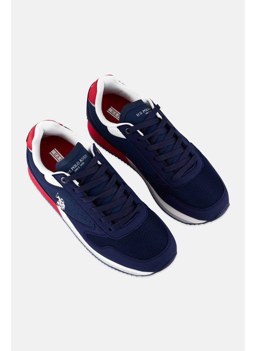 U.S. Polo Assn. Men Eco Suede-Mesh Lace Up Casual Shoes, Navy  - Image 4