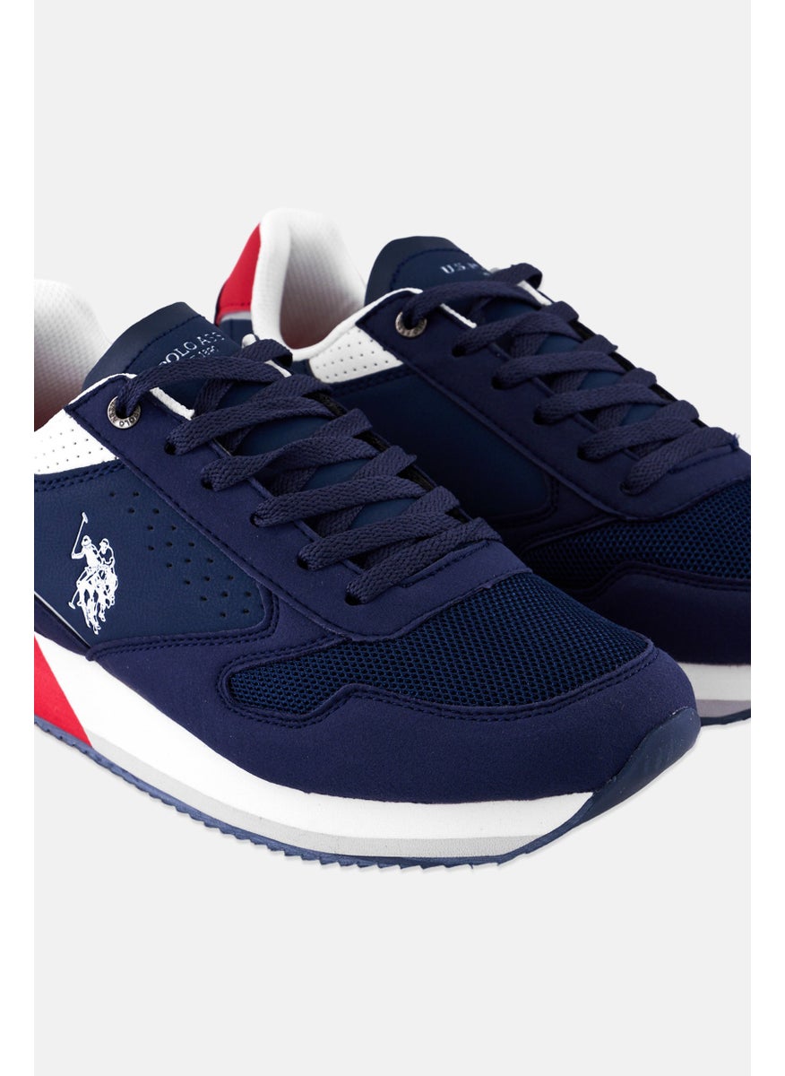 U.S. Polo Assn. Men Eco Suede-Mesh Lace Up Casual Shoes, Navy  - Image 3