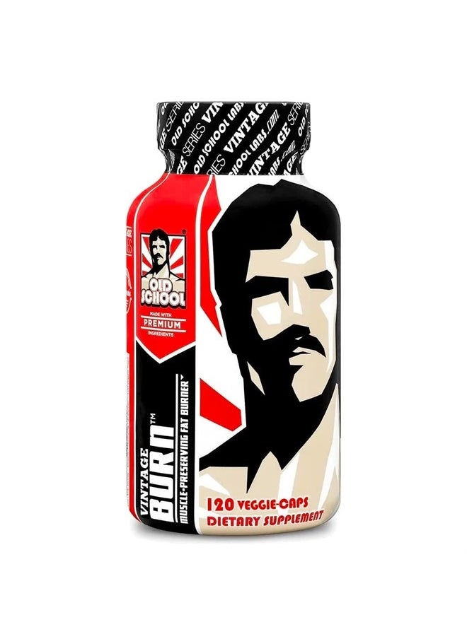 Old School Labs VINTAGE BURN Fat Burner - The First Muscle-Preserving Fat Burner Thermogenic Weight Loss Supplement – Keto Friendly, Appetite Suppressant - For Men and Women - 120 Natural Veggie Diet Pills  - Image 1