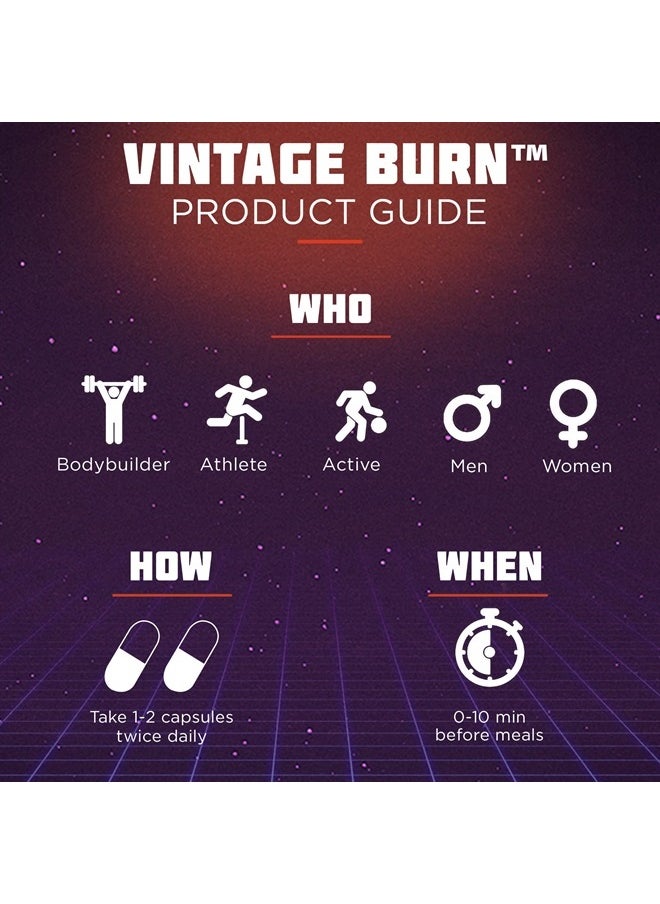 Old School Labs VINTAGE BURN Fat Burner - The First Muscle-Preserving Fat Burner Thermogenic Weight Loss Supplement – Keto Friendly, Appetite Suppressant - For Men and Women - 120 Natural Veggie Diet Pills  - Image 5