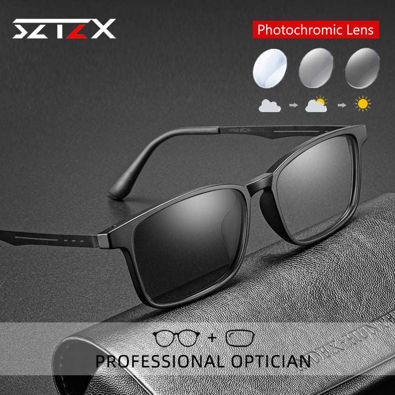 Pure Titanium High-Grade Tr Material Retro Box Flat Mirror Pure Titanium High-Grade Artistic Ultra-Light Glasses Frame - Image 3