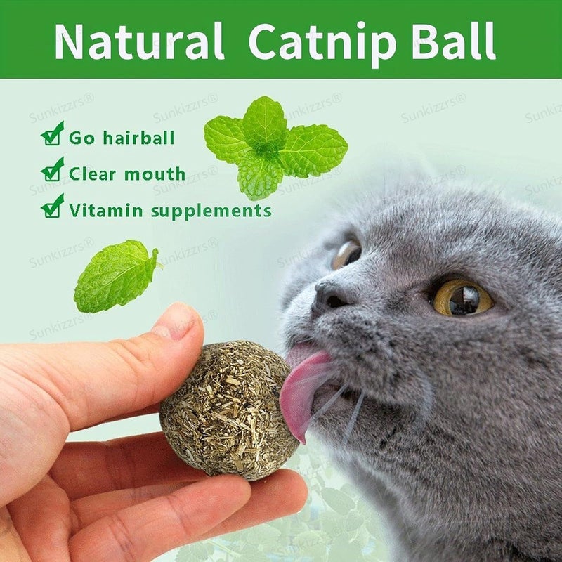 Sunkizzrs ® Catnip Ball Replacement 4 Pcs for Catnip Wall Toys (Only 4pcs Catnip Ball Replacement) - Image 4