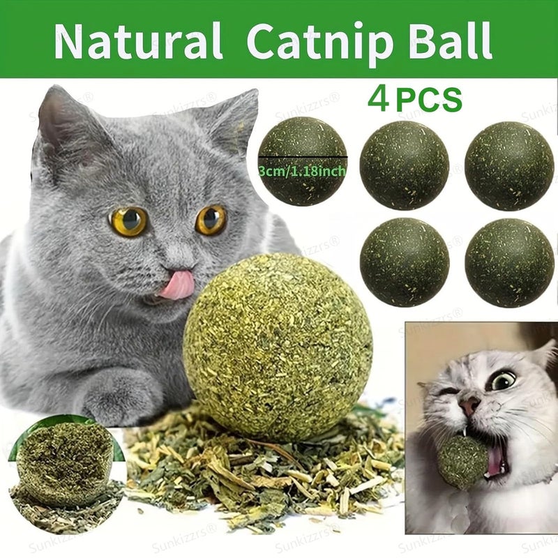 Sunkizzrs ® Catnip Ball Replacement 4 Pcs for Catnip Wall Toys (Only 4pcs Catnip Ball Replacement) - Image 3