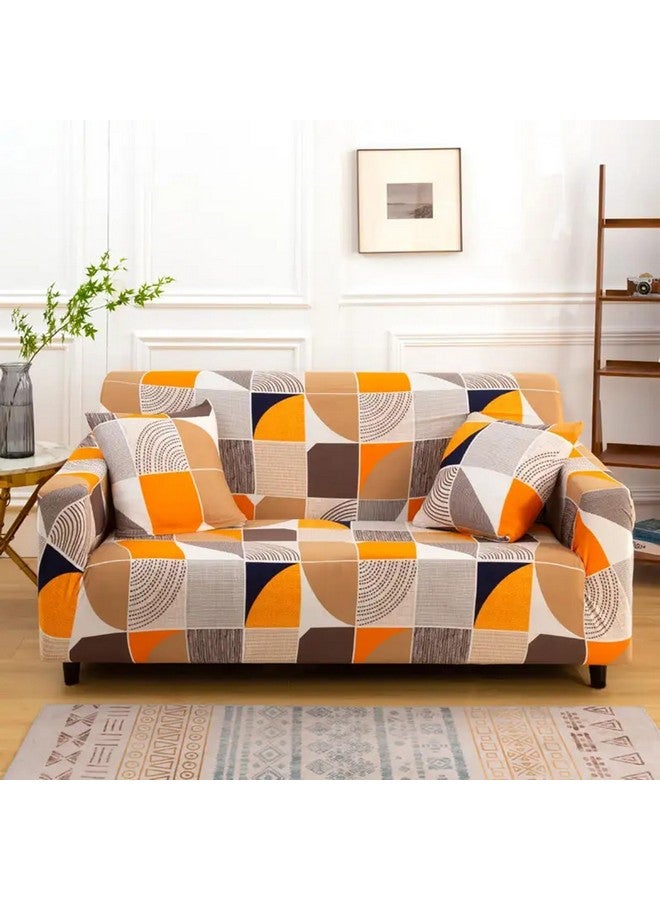 Lukzer Universal 2 Seater Sofa Cover with 1 Pillow Case 140 GSM Big Elasticity Slipcover for Couch Protector Stretchable (New Multicolor Design/140-180cm) SC-043-02 - Image 1