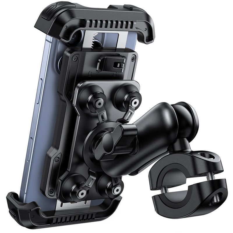 Lamicall Motorcycle Phone Mount Holder Dual Vibration Dampener Metal Adjustment Arm Motorcycle Cell Phone Holder Bike Handlebar Phone Mount Gifts for iPhone 16 15 14 Pro Max 4767 Phones - Image 3