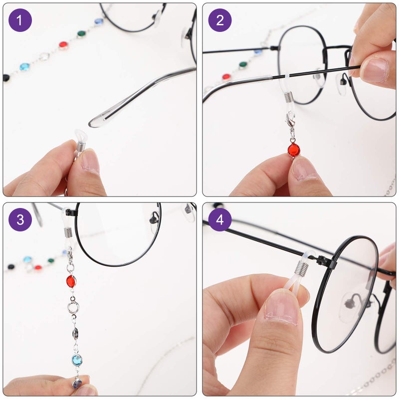 Frienda Frienda 8 Pieces Eyeglasses Chains Beaded Sunglasses Strap Holder Elegant Eyewear Retainer Chain, 8 Styles(Stylish Color)  - Image 5