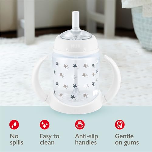 NUK Learner Straw Cup, 5oz, 2-Pack - Toddler Sippy Cup with Soft Straw for Easy Drinking, Suitable for Ages 6 Months and Up, Timeless Collection - Image 4
