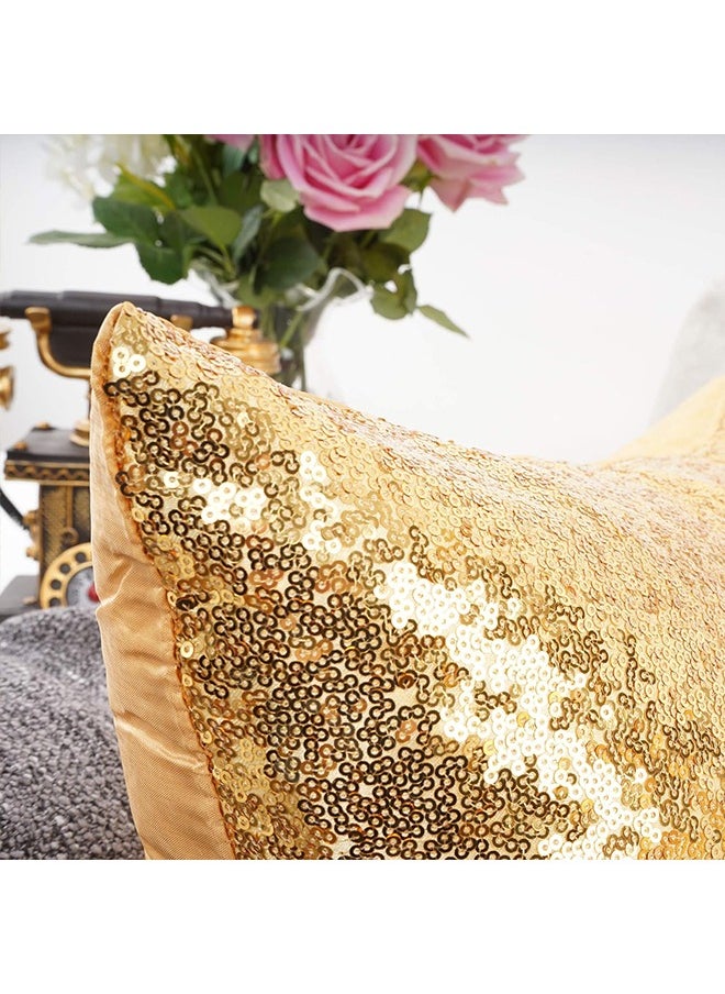 ماركة غير محددة - 2 حزم من الوسائد الضوء، 40x40cm لامعة الوسائد الفاخرة الديكور الوسائد أريكة السرير أريكة الوسائد المعدنية (الذهبي) - Image 1