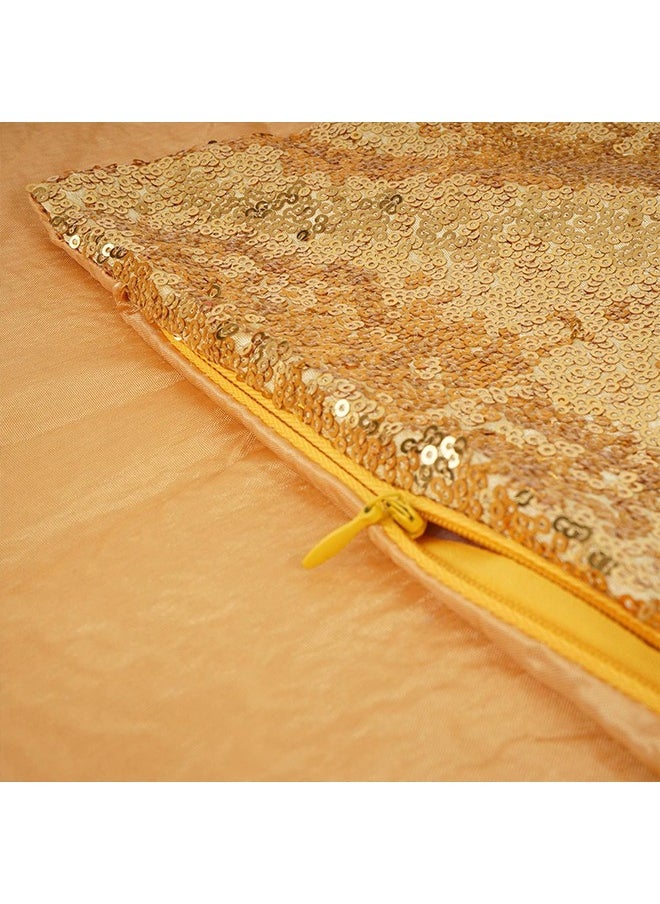 ماركة غير محددة - 2 حزم من الوسائد الضوء، 40x40cm لامعة الوسائد الفاخرة الديكور الوسائد أريكة السرير أريكة الوسائد المعدنية (الذهبي) - Image 1