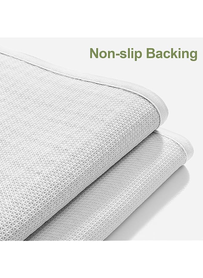موسيسو سجاد حمام من الشنيل مقاس 20 بوصة × 32 بوصة، سجادة حمام ناعمة للغاية وممتصة للماء، سجادة حمام وافل لأرضية الحمام وحوض الاستحمام وحوض الاستحمام، بيضاء - Image 5
