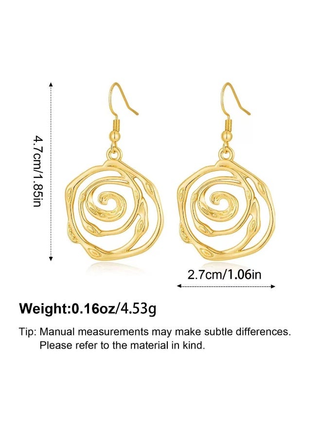 Field earrings 24K Gold-Plated Hollow-Out Circular Earrings for Women earrings for ladies - Image 4