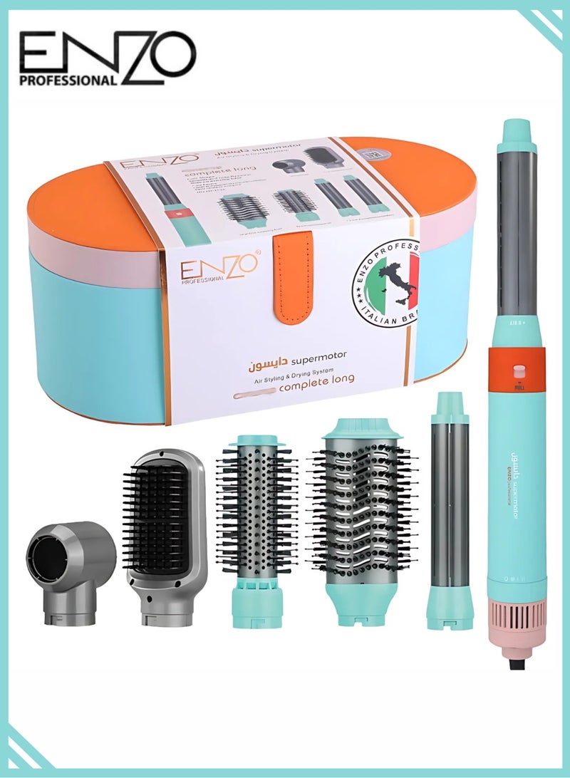 ENZO EN-4133 6-in-1 Electric Hair Styling Tool – Hair Straightener, Curler, Hot Air Brush & One-Step Dryer with Ionic Technology for Salon-Quality Styling at Home - Image 1