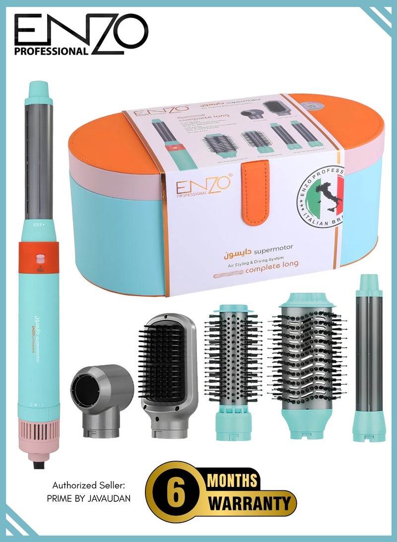 ENZO EN-4133 6-in-1 Electric Hair Styling Tool – Hair Straightener, Curler, Hot Air Brush & One-Step Dryer with Ionic Technology for Salon-Quality Styling at Home - Image 1