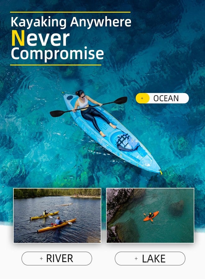 OCEANBROAD Kayak Paddle 86in/218cm Alloy Shaft 2-Piece Floatable Kayak Oar for Kayaking Canoeing Boating, 1 Paddle, Black - Image 2