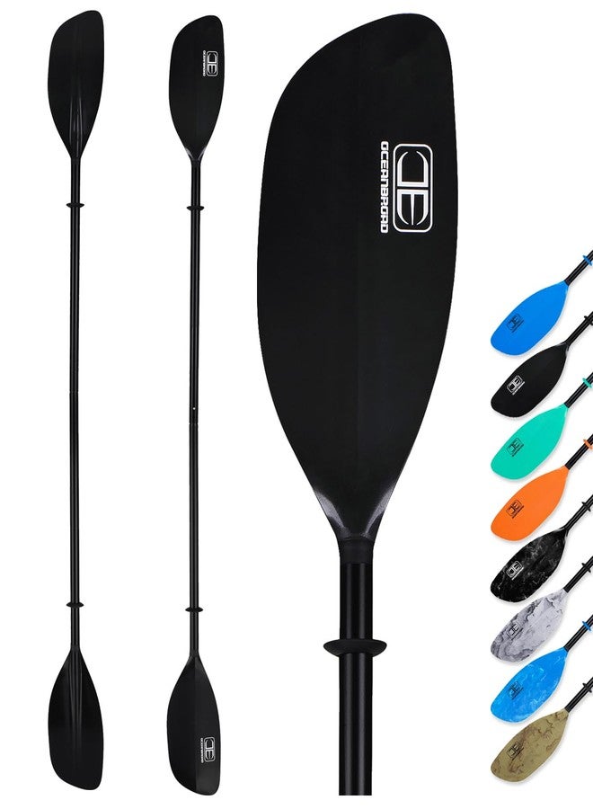 OCEANBROAD Kayak Paddle 86in/218cm Alloy Shaft 2-Piece Floatable Kayak Oar for Kayaking Canoeing Boating, 1 Paddle, Black - Image 1