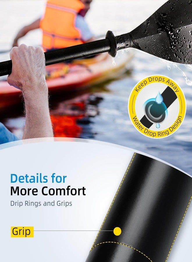 OCEANBROAD Kayak Paddle 86in/218cm Alloy Shaft 2-Piece Floatable Kayak Oar for Kayaking Canoeing Boating, 1 Paddle, Black - Image 5