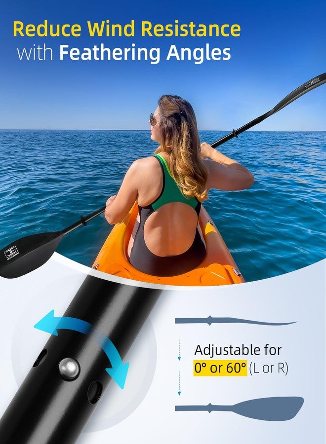 OCEANBROAD Kayak Paddle 86in/218cm Alloy Shaft 2-Piece Floatable Kayak Oar for Kayaking Canoeing Boating, 1 Paddle, Black - Image 3