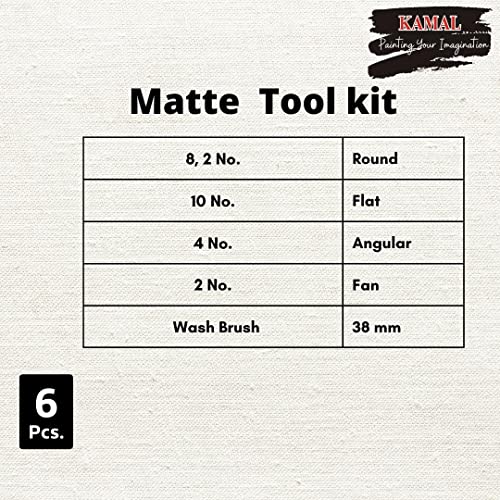 KAMAL Artist Quality Matte Handle Essential Painting Tool Kit with Synthetic Hair Brushes, Painting Knife and Roller for Watercolor, Watercolour, Acrylic, Oil Painting - Image 5