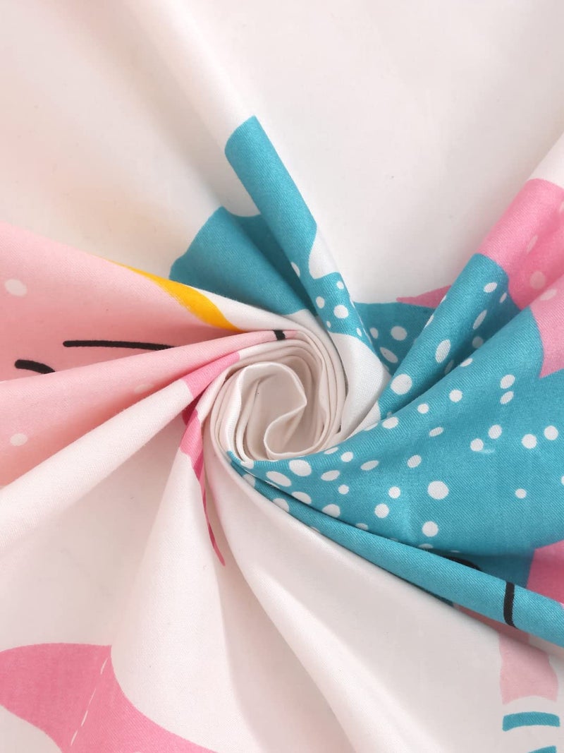 Blenzza Deco™ Glace Cotton Single Bed Reversible Babies 1 Kids Comforter & 1 Single Flat Bed Sheet with 1 Pillow Cover (Design 7) (0 to 8 Years Kids) - Image 5