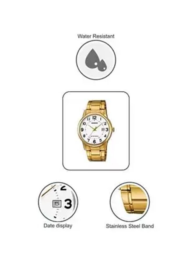 Casio MTP-V002G-7B2UDF Men's Stainless Steel Analog Watch, 44 mm, Gold - Image 3