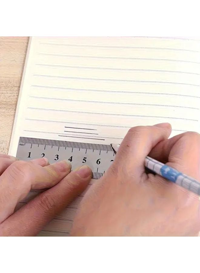 3pcs Silvery Stainless Steel Measuring and Drawing Rulers Set Precise Durable Tools - Image 5