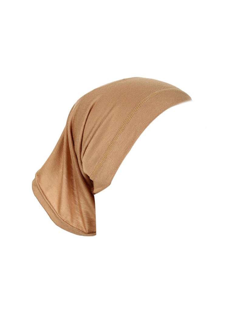 Generic Silky Cotton Beanie MSL09 Elastic Breathable Turban Cap 26# Camel 