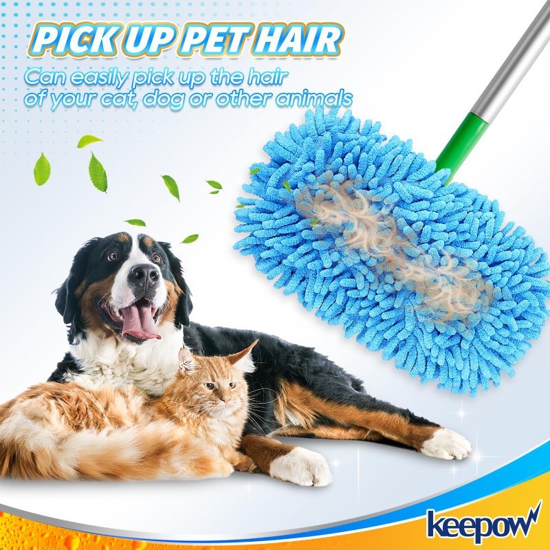 كيباو منصات ممسحة قابلة لإعادة الاستخدام المتوافقة مع Swiffer Swister Mop - الألياف الدقيقة الرطبة والجافة المقطوعة لجميع الأرضيات القابلة للغسل مع القماش الجاف الجاف لتنظيف الأرضية (2 عبوة) - Image 5