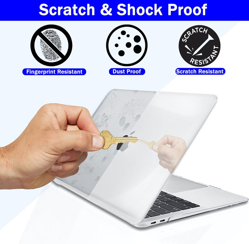 Gioia Bazaar Compatible with MacBook Pro 13 inch 2024 2023-2016 M2 Case Cover Release A2338 M1 A2289 A2251 A2159 A1989 A1706 A1710 Chip, Protective Plastic Hard Shell Case Cover (Clear) - Image 4