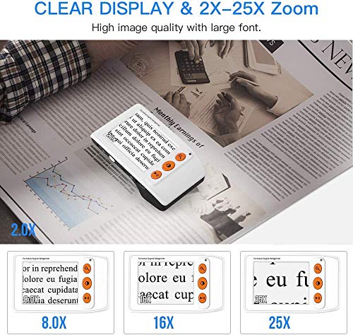 Eyoyo Digital Magnifier Portable Electronic Video Magnifier Reading Aids 3.5 Inch LCD Screen for Low Vision 2x-25x Zoom Foldable Handle - Image 2