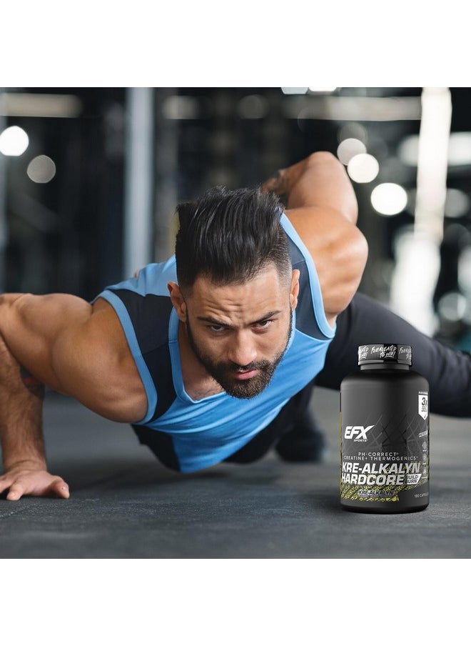 EFX SPORTS EFX Sports Kre-Alkalyn Hardcore | Thermogenic pH Correct Creatine Monohydrate Pill Supplement | Energy & Strength Pre Workout | 60 Servings, 180 Capsules  - Image 2