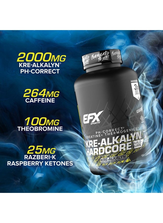 EFX SPORTS EFX Sports Kre-Alkalyn Hardcore | Thermogenic pH Correct Creatine Monohydrate Pill Supplement | Energy & Strength Pre Workout | 60 Servings, 180 Capsules  - Image 3