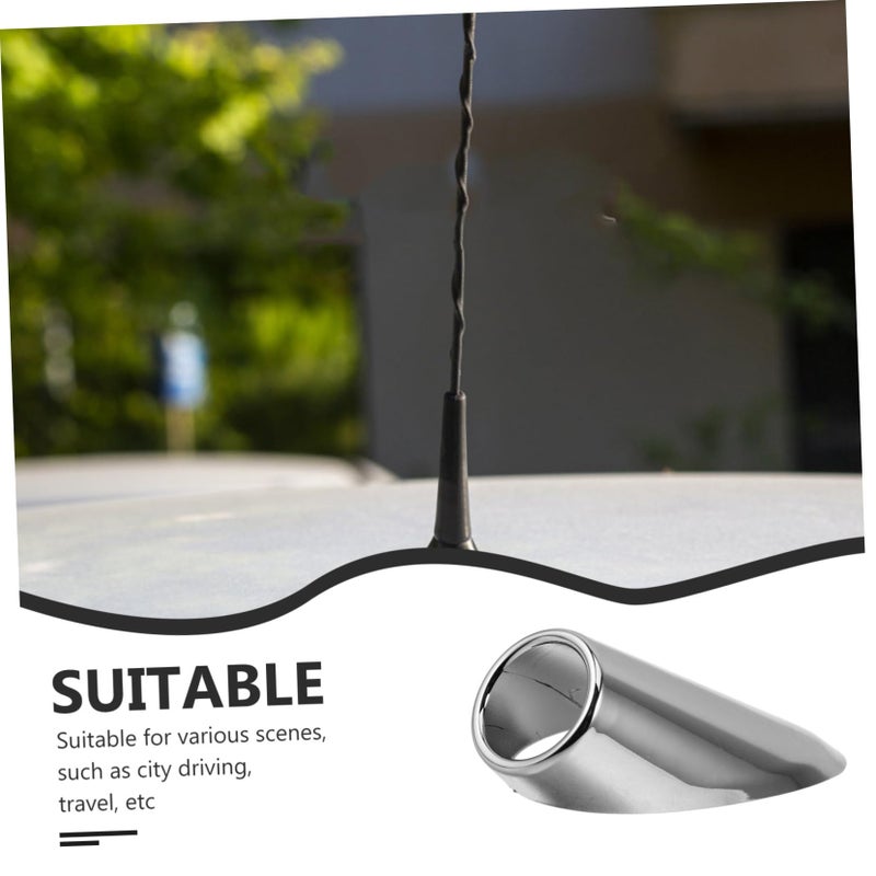 Universal Fit Car Antenna Cover Protector Decorative Roof Accessory Black - Image 4