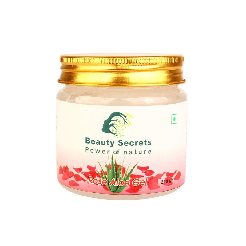 beauty Secrets Beauty Secrets Aloe Vera Gel for Face and Body enriched with Rose Cucumber extracts for Flawless Glowing Skin Pure Aloevera gel for Face Hydration Cooling Ideal for All Skin types200 Gms  - Image 1