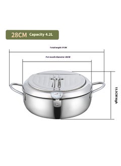 Sharpdo Household 304 Stainless Steel Deep Fryer, Temperature Adjustable, Dedicated to Gas Induction Cookers  - Image 2