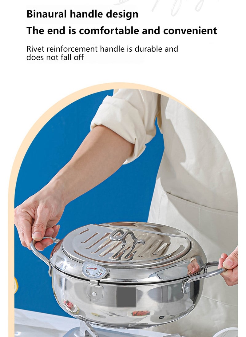 Sharpdo - Household 304 Stainless Steel Deep Fryer, Temperature Adjustable, Dedicated to Gas Induction Cookers - Image 1