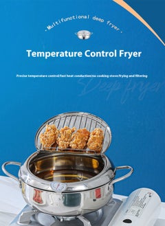 Sharpdo Household 304 Stainless Steel Deep Fryer, Temperature Adjustable, Dedicated to Gas Induction Cookers  - Image 3