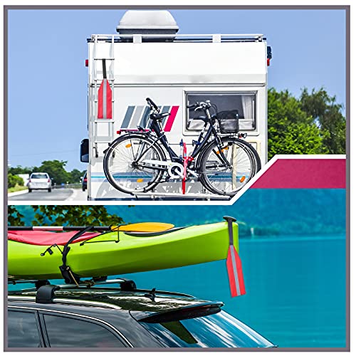 Frienda 2 Pieces Safety Travel Flag for Kayak Canoe Red Warning Flag with Webbing for Kayak SUP Towing Canoes Truck Safety Accessories Kit (Stripe Style) - Image 2