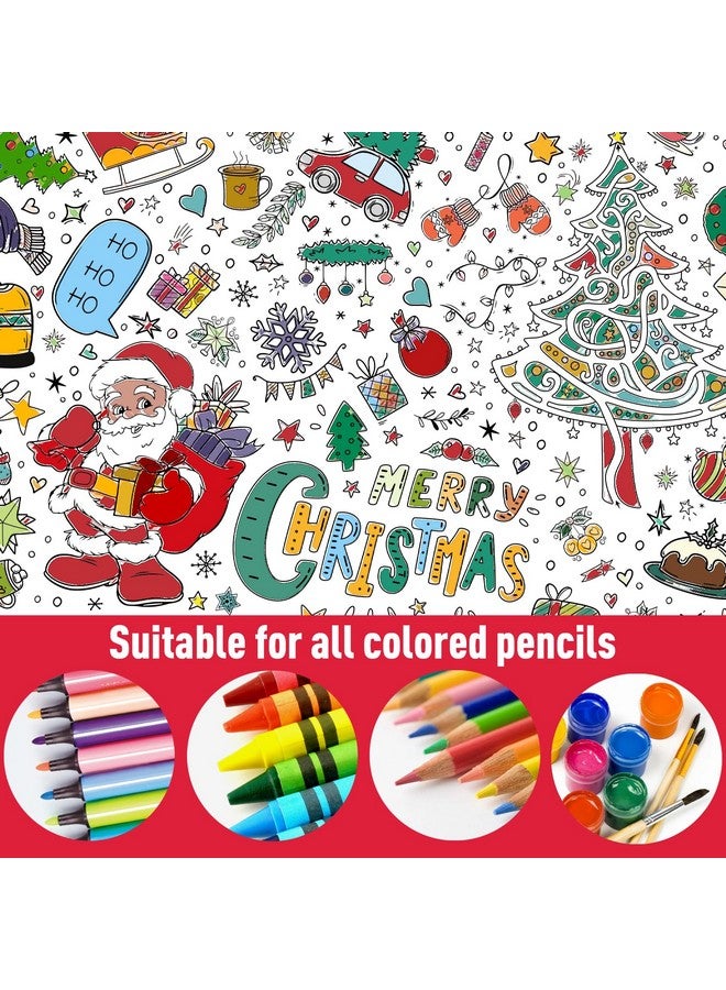 GWHOLE Christmas Coloring Tablecloth, Christmas Crafts For Kids Giant Coloring Poster 40 X 28 Inch Christmas Themed Coloring Table Cloth For Kids Christmas Eve Party Suplies - Image 5