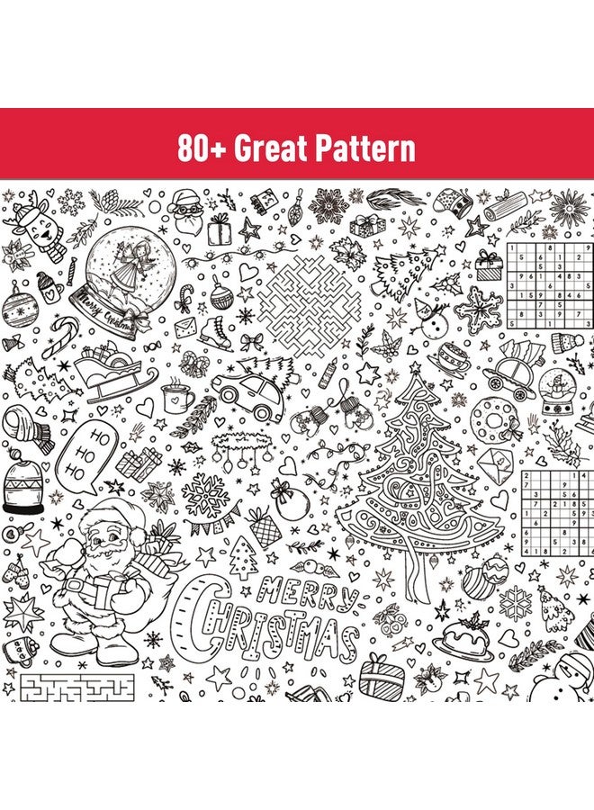 GWHOLE Christmas Coloring Tablecloth, Christmas Crafts For Kids Giant Coloring Poster 40 X 28 Inch Christmas Themed Coloring Table Cloth For Kids Christmas Eve Party Suplies - Image 3