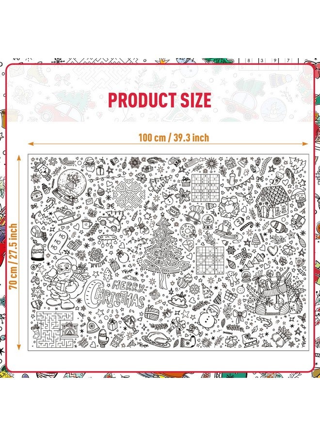 GWHOLE Christmas Coloring Tablecloth, Christmas Crafts For Kids Giant Coloring Poster 40 X 28 Inch Christmas Themed Coloring Table Cloth For Kids Christmas Eve Party Suplies - Image 2