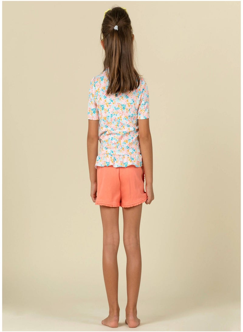 NABAIJI NABAIJI by DECATHLON, Baby Short-Sleeved Anti-UV T-Shirt with Flower Print Soft & Sun-Resistant  - Image 2