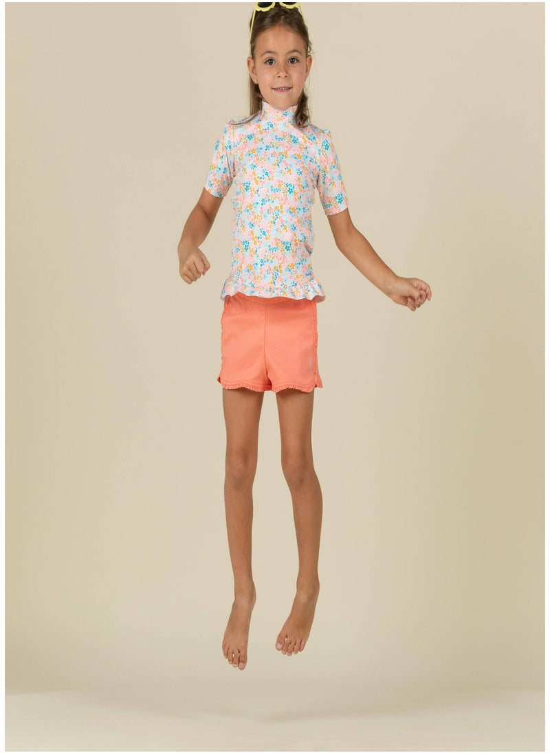 NABAIJI NABAIJI by DECATHLON, Baby Short-Sleeved Anti-UV T-Shirt with Flower Print Soft & Sun-Resistant  - Image 3